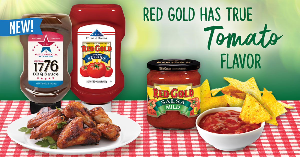 Image of Red Gold Vegetable Medley recipe in white dish with Can of Diced Tomatoes