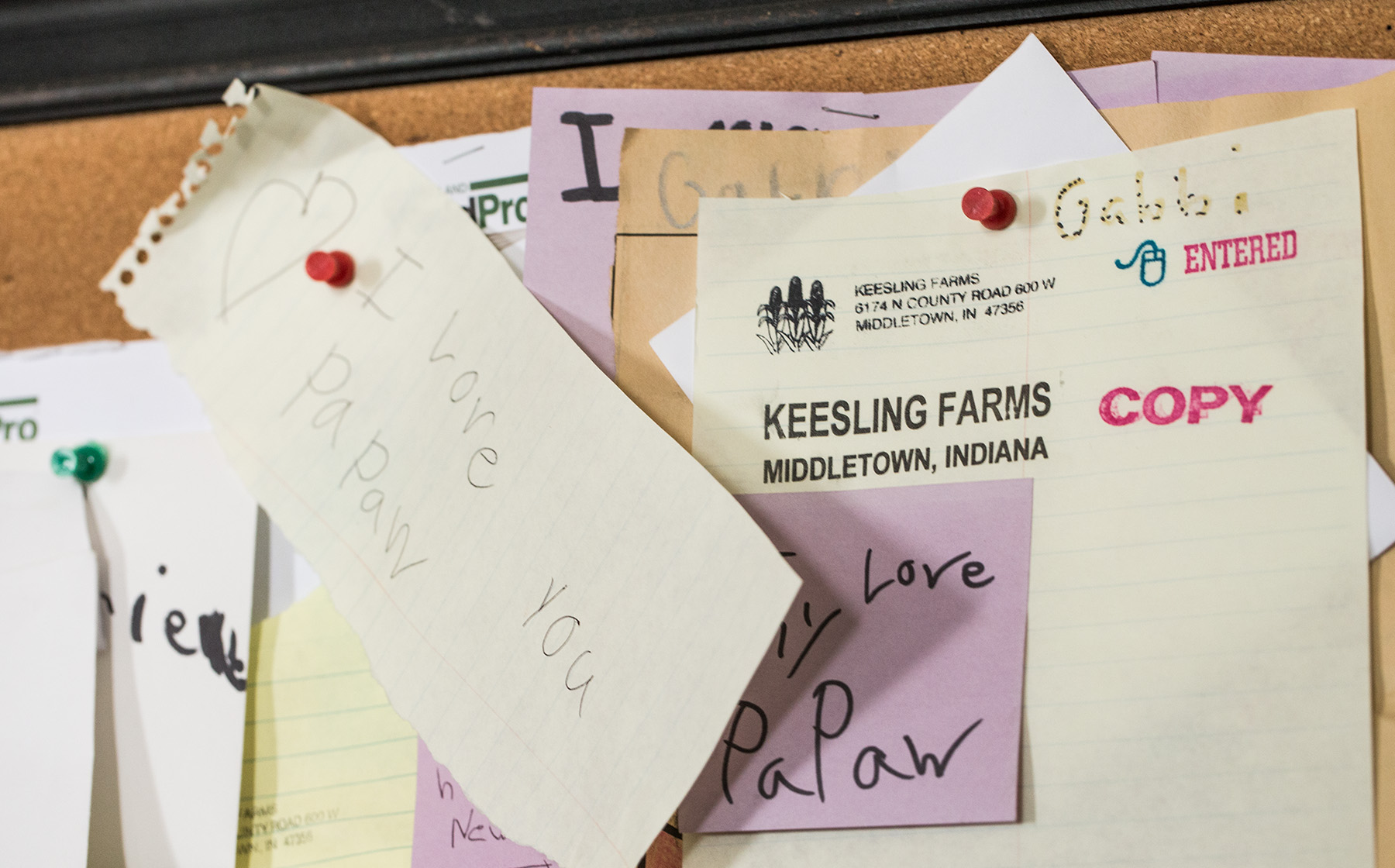 Image of Keesling Farms Growers for Red Gold Tomatoes handwritten note from Keesling grandchild