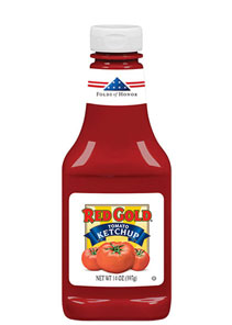 Image of Red Gold Folds of Honor Ketchup 14 ounce bottle