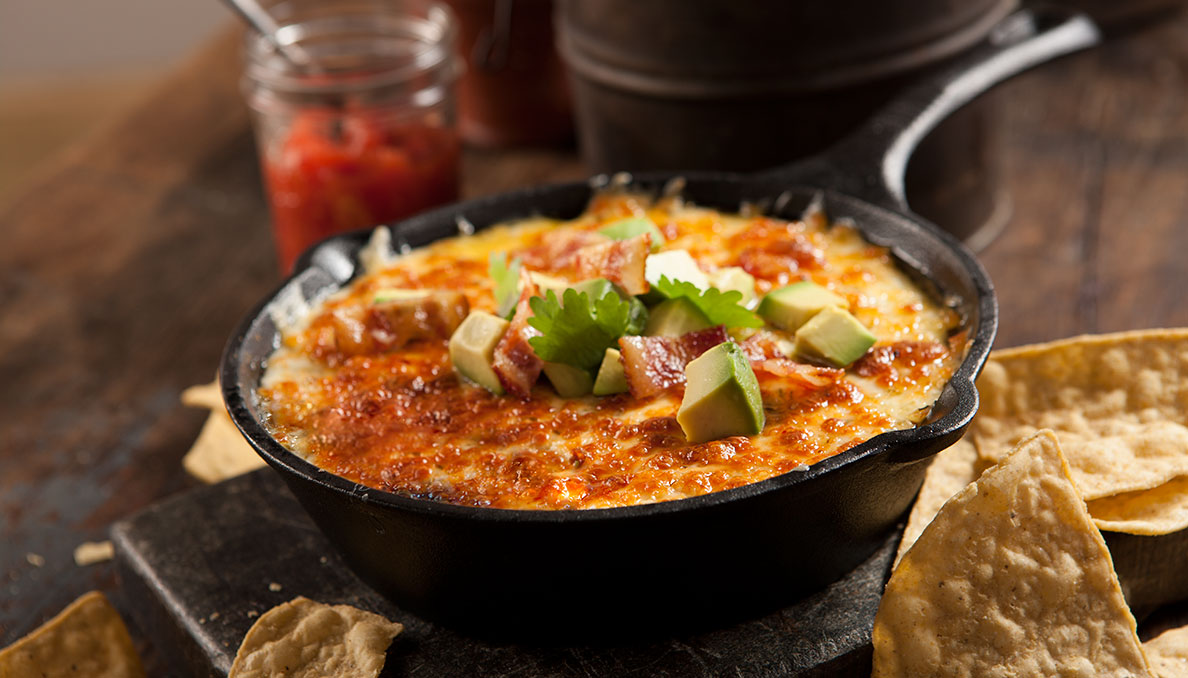 Bacon Tomato Queso Skillet