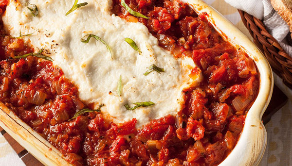 Baked Goat Cheese with Marinara