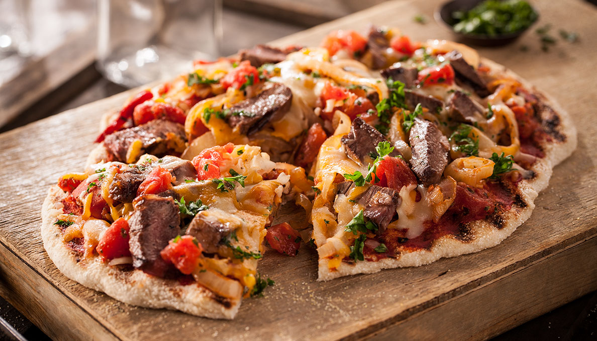 Grilled Cheesesteak Pizza