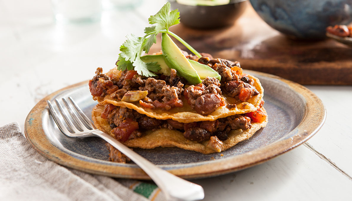 Picadillo Tostada Stack