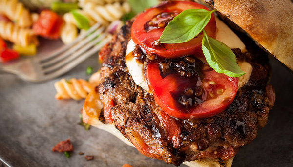 Red white basil burger