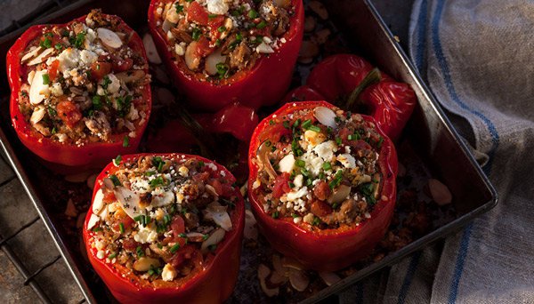 Savory turkey stuffed bell peppers