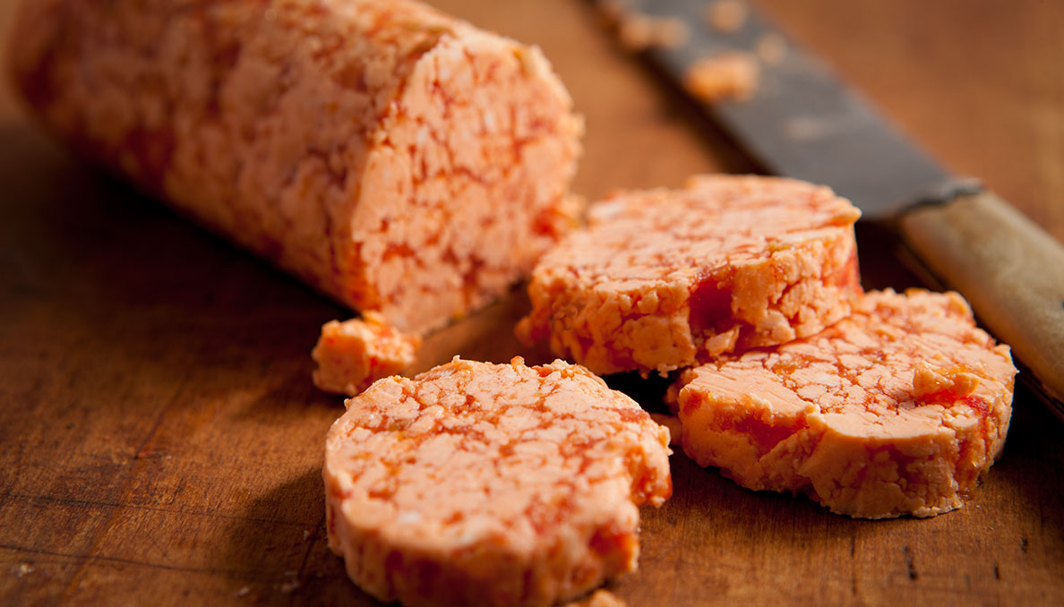 Tomato butter cut into slices