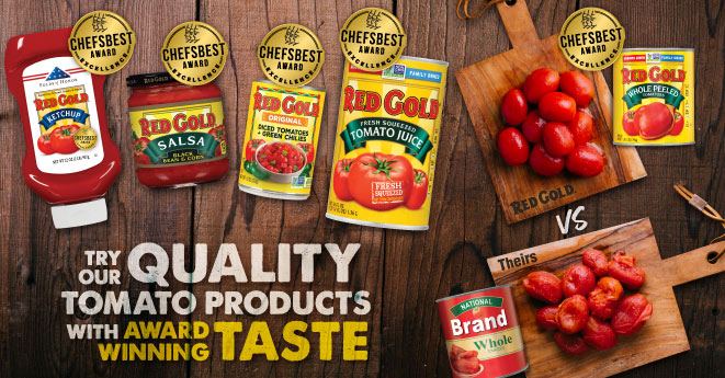Image of Red Gold products with Tomatoes