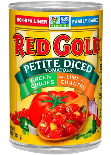Image of Petite Diced Tomatoes with Green Chilies, Lime Juice & Cilantro  14.5 oz