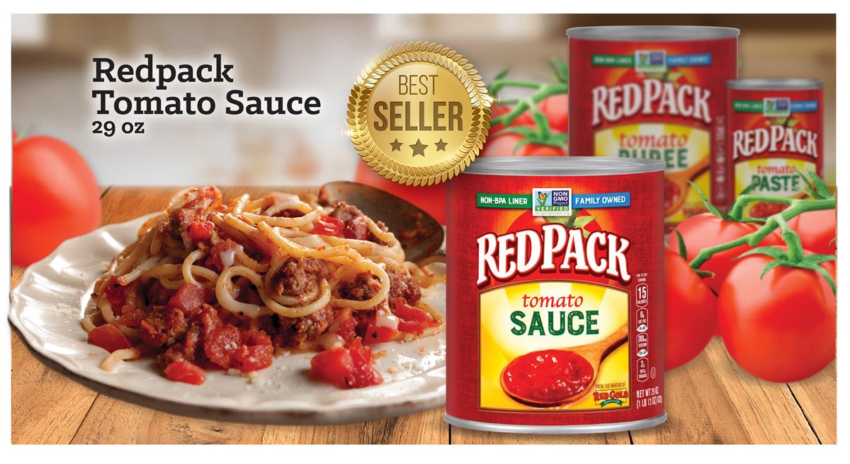 Image of Redpack best selling tomato paste and pasta dish