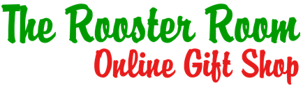 Image of logo text saying the rooster room online gift shop
