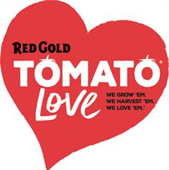 Red Gold Tomato Love Text Logo